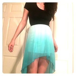 Ombré High Low Turquoise Skirt